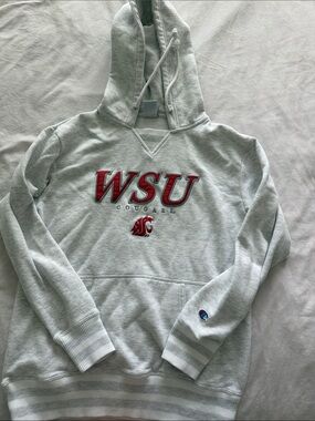 Champion WSU Cougars Light Gray Hooded Sweatshirt